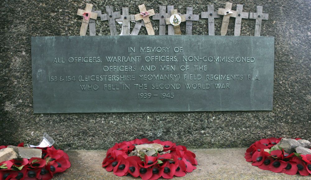 The remeberance gifts left at the War Memorial